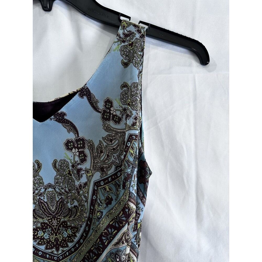 Kari New York Lined Hankerchief Hem Dress Paisley Print /Belted Size 10 - Picture 5 of 16